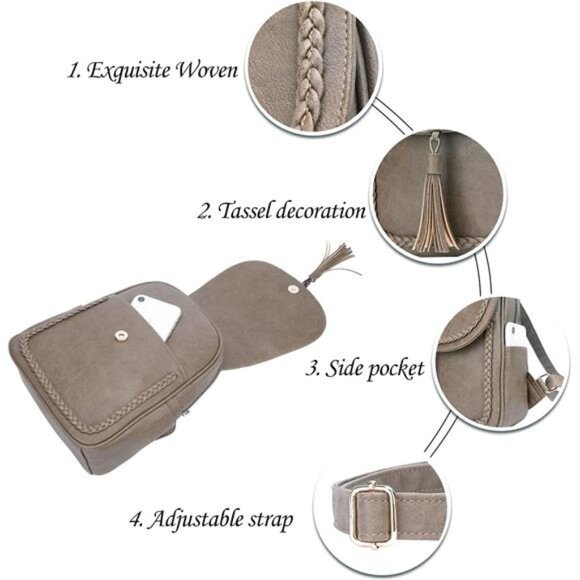 Leather Tassel Backpack Purse For Women